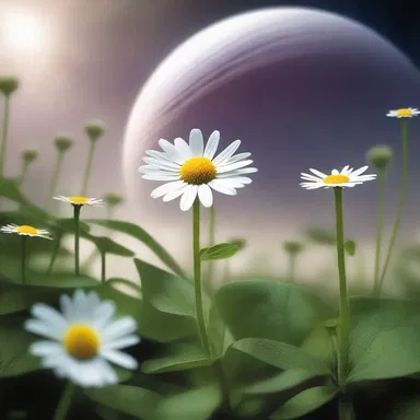 In the futuristic science fiction novel, the protagonist discovers a new species of daisy bush on an undiscovered planet.