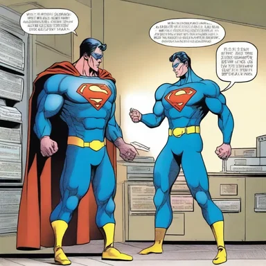 In the comic book, the superhero relies on an instruction manual to operate their high-tech suit.