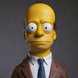 Realistic interpretation of The Simpsons characters, blending traditional cartoon features with lifelike facial details