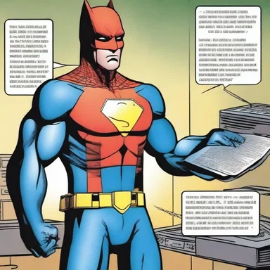 In the comic book, the superhero relies on an instruction manual to operate their high-tech suit.