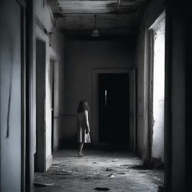 As she walked through the dark, abandoned house, she felt a chilling sense of moral certainty that she was not alone.