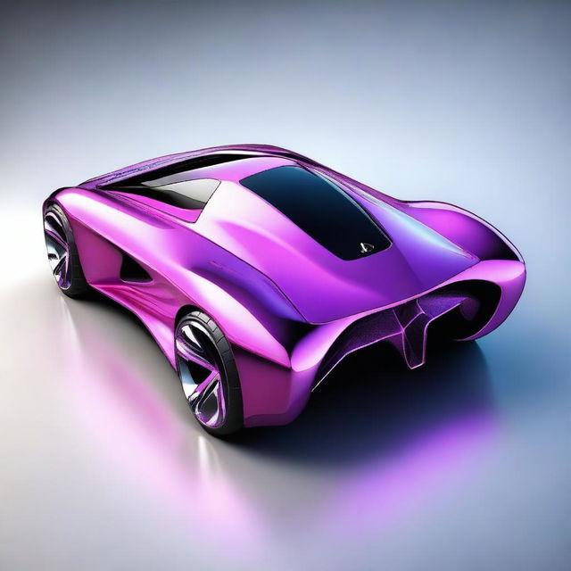 A top-quality digital art representation of a unique, five-pointed star-shaped car