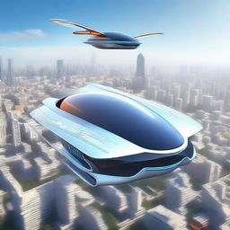 A top-quality digital art image illustrating a futuristic flying car, emblazoned with the English words 'KUNSAN NATIONAL UNIVERSITY'