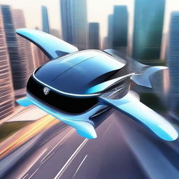 A top-quality digital art image illustrating a futuristic flying car, emblazoned with the English words 'KUNSAN NATIONAL UNIVERSITY'