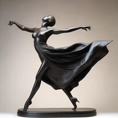 The sculpture depicted a lissome dancer, gracefully poised in mid-motion.
