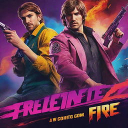 A dynamic, action-packed poster for a Free Fire video game tournament, featuring vibrant colors, intense character visuals, and bold typography on a backdrop of an intense game scene. Include relevant competition details and game logos.