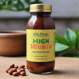 A prominently displayed Ultra Sari Kacang Ijo bottle with the words 'High Fiber Source' on the front, highlighting the benefits for digestion.