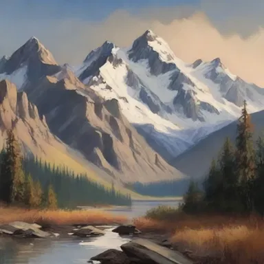 The artist captured the ruggedness of the mountain range in their painting.