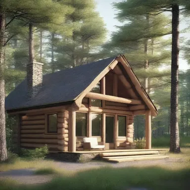 The log cabin's ruggedness made it a perfect fit for the natural surroundings.