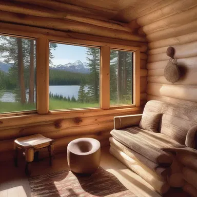 The log cabin's ruggedness made it a perfect fit for the natural surroundings.
