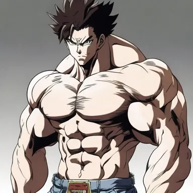 The anime character's ruggedness was evident in their muscular physique and fearless attitude.