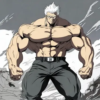 The anime character's ruggedness was evident in their muscular physique and fearless attitude.