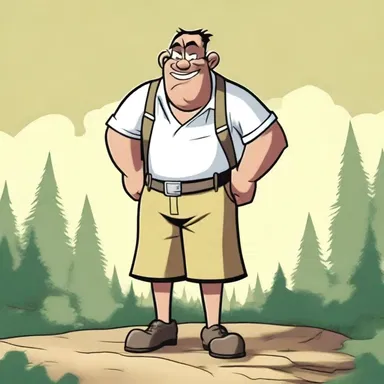 The character in the cartoon displayed a high level of ruggedness as it tirelessly overcame obstacles and solved problems with determination.