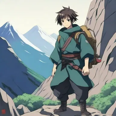 The anime character embarked on a journey to conquer the ruggedness of a forbidden mountain in search of hidden power.