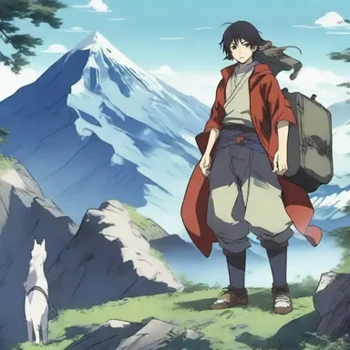The anime character embarked on a journey to conquer the ruggedness of a forbidden mountain in search of hidden power.