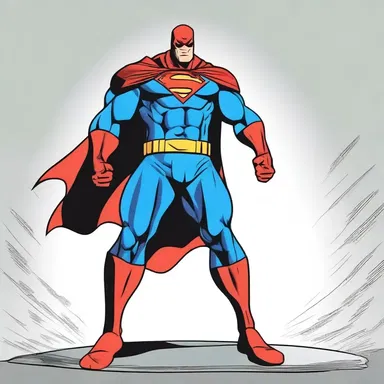 The superhero in the comic had an inclined stance, ready to fight against the villain.