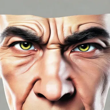 The character's inclined eyebrows showed his curiosity and eagerness.