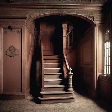 The inclined staircase in the old haunted mansion led to a hidden room filled with eerie artifacts.