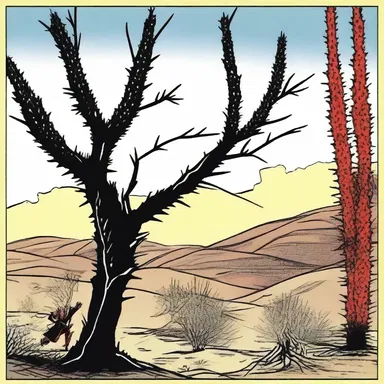 In the comic strip, the superhero used the ocotillo's thorny branches to defend themselves against the villains.