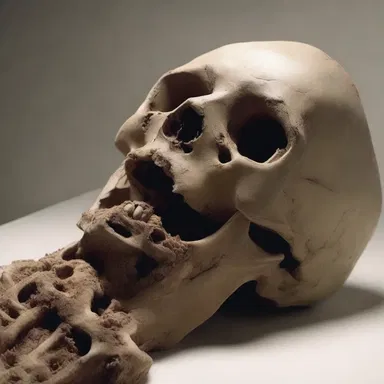 The artist created a sculpture of an unburied corpse to provoke thought and emotion.