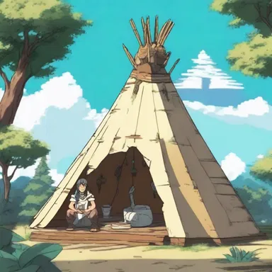 In the anime series, the main character lives in a wigwam-like structure, showcasing the blend of Native American culture with futuristic elements.