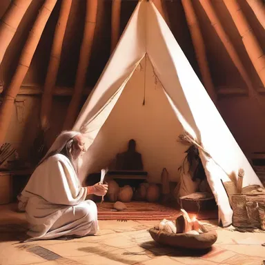 The tribe's spiritual leader performed a sacred ceremony inside the wigwam, connecting with their ancestors and seeking guidance from the divine.