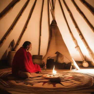 The tribe's spiritual leader performed a sacred ceremony inside the wigwam, connecting with their ancestors and seeking guidance from the divine.
