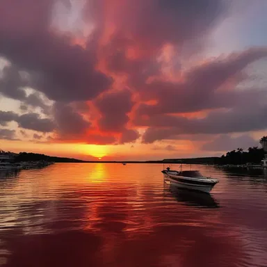 The romantic sunset painted the sky with shades of red, creating a passionate and enchanting atmosphere.