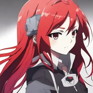 I love the vibrant red hair of the main character in the anime series.