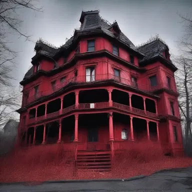 The haunted hotel in the horror movie experienced a tremendous red after numerous guests left due to supernatural occurrences.