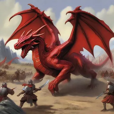 In the fantasy novel, the kingdom faced a financial crisis with a serious red as their trade routes were disrupted by a dragon attacking the caravans.