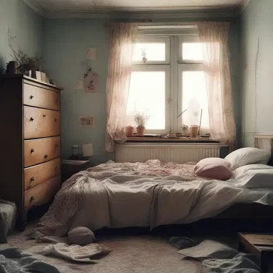 The protagonist was captivated by the unkemptness of their lover's bedroom, seeing it as a sign of their whimsical and carefree nature.