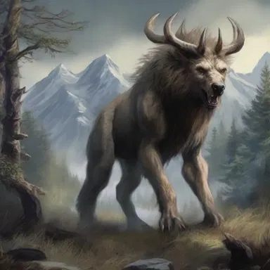 Legends speak of a mythical beast that lurks in the mountains, leaving a trail of unkemptness wherever it roams, symbolizing chaos and disorder in the natural world.