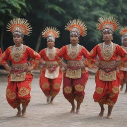 Traditional Tampah dance with special symbols and movements, each representing deep philosophical meanings and cultural values.