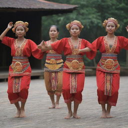 Traditional Tampah dance with special symbols and movements, each representing deep philosophical meanings and cultural values.