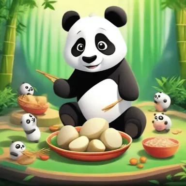 In the animated movie, the friendly but clumsy panda managed to serve plates of bamboo shoots to all the animals on a colorful platter.