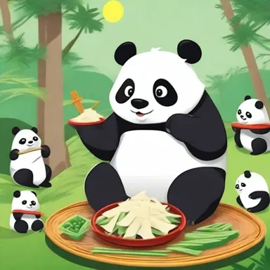 In the animated movie, the friendly but clumsy panda managed to serve plates of bamboo shoots to all the animals on a colorful platter.