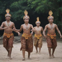 Traditional Tampah dance with special symbols and movements, each representing deep philosophical meanings and cultural values.