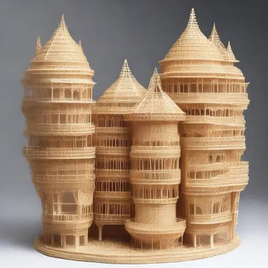 The artist created an intricate sculpture using toothpicks as the primary medium.