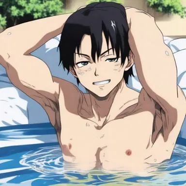 In the anime series, the protagonist would often freshen up by splashing cold water on his face to wake himself up in the morning.