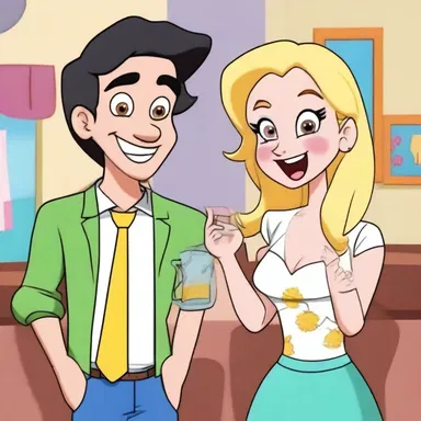 In the cartoon episode, the character went through comical antics to freshen up and look presentable for a date with their crush.