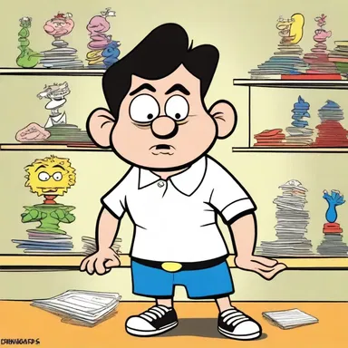 The cartoon character's constant misadventures stem from his lack of intelligence and impulse control.