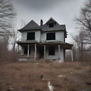 The abandoned house lacked any signs of life, creating an eerie atmosphere.