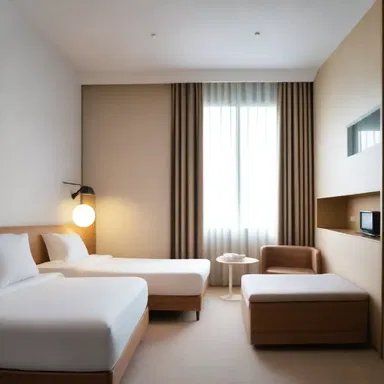 The minimalist design of the room lacked unnecessary details, giving it a clean and spacious feel.
