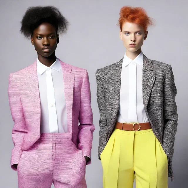 The epicene fashion trend promotes the idea of gender fluidity, with models wearing clothing that blurs the traditional lines between masculine and feminine styles.