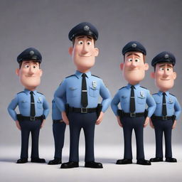 Group of KPPS officers depicted in Pixar-style animation