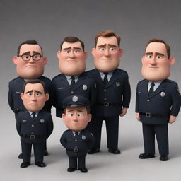 Group of KPPS officers depicted in Pixar-style animation