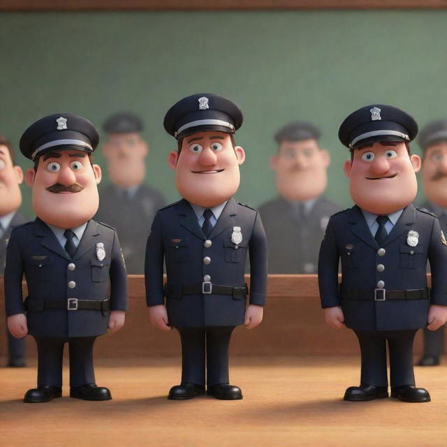 Group of KPPS officers depicted in Pixar-style animation