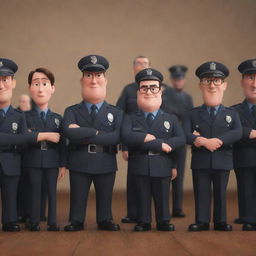 Group of KPPS officers depicted in Pixar-style animation