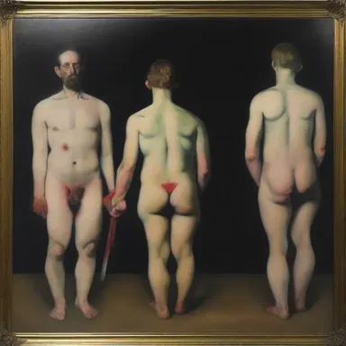 The artist's controversial painting was bowdlerized before being displayed in the gallery.